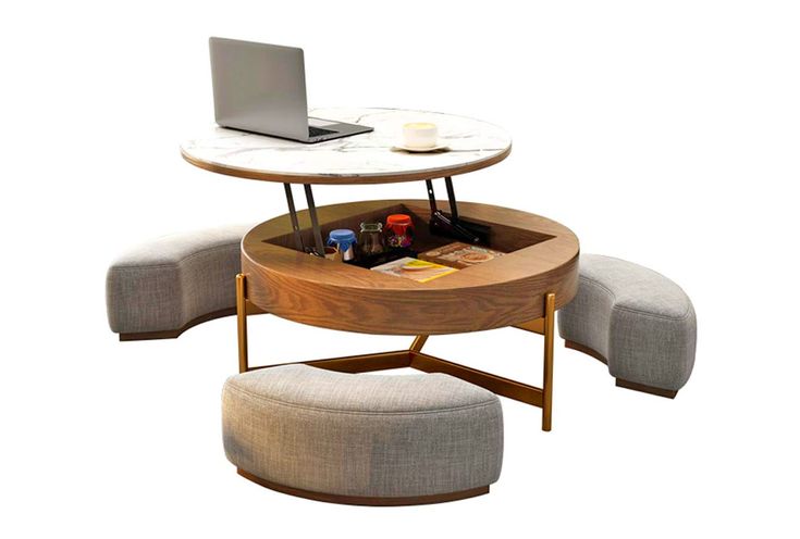 Pin On Living Room Pin On Living Room, Round Coffee Table With Footstool Underneath