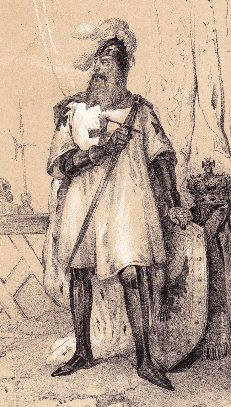 Lithographie Friedrich I. Barbarossa Frédéric Barberousse Hohenstaufen
