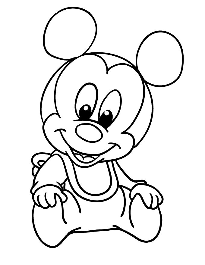 Dibujos de Mickey bebe para colorear Dibujos de mickey bebe, Dibujos para c...