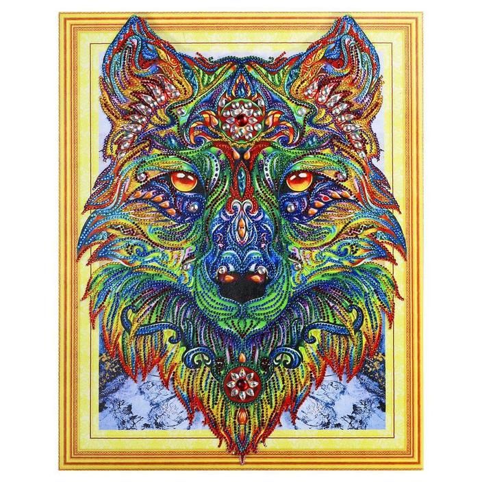 Colorful Diamond Painting Colorful Wolf Diy Diamond Painting Kits 5d Diamond Painting Diamond Dotz