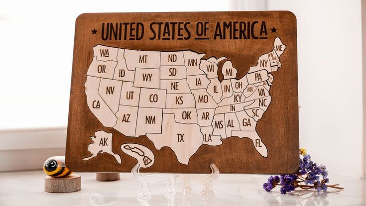 United States Map Wood Puzzle - B8e356ba1489422a1e26b936fe25c267
