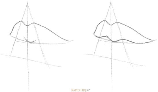 How to draw lips from the 3/4 view | RapidFireArt | Lips drawing, Lips ...