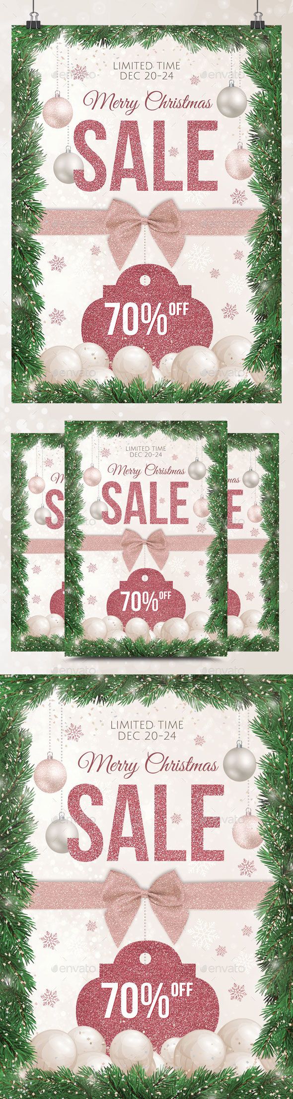 christmas sale flyer template