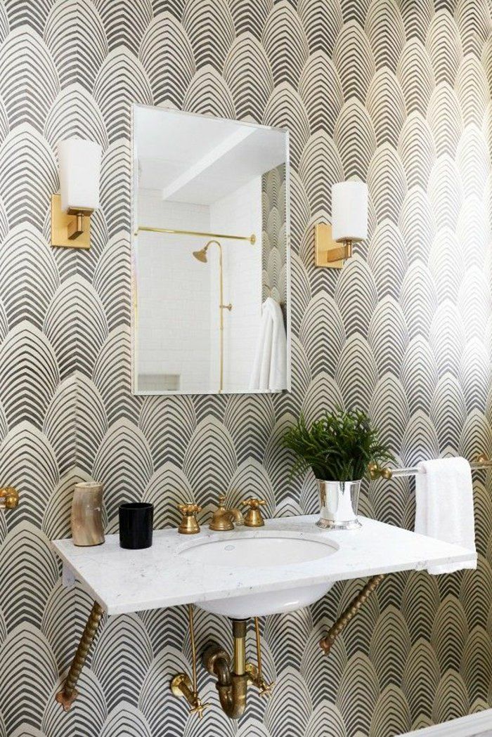 Awesome Papier Peint Salle De Bain #7: Comment Choisir Le Papier Peint Noir Et Blanc Pour La Salle De Bain Awesome Papier Peint Salle De Bain #7: Comment Choisir Le Papier Peint Noir Et Blanc Pour La Salle De Bain