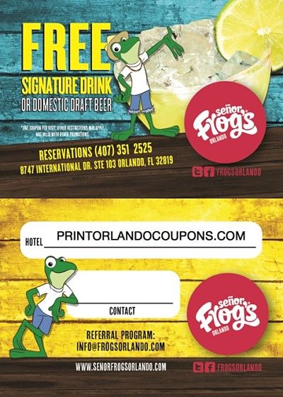 Senor frogs coupons
