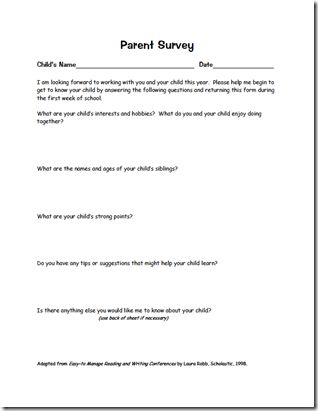 survey for parents