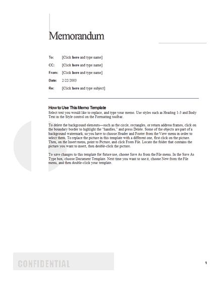 format of a business memorandum