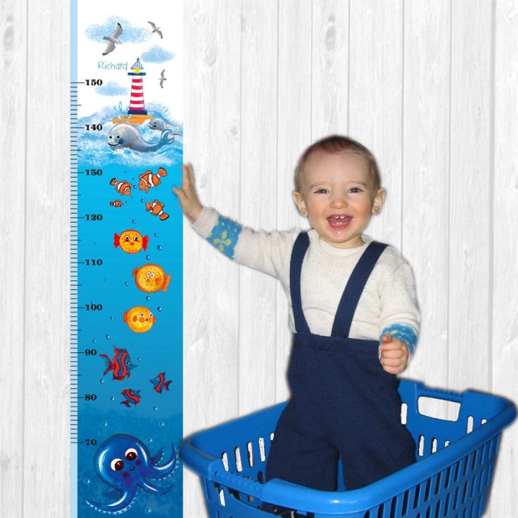 Inspirierend Messlatte Kinder Fische selbstklebende Messlatte