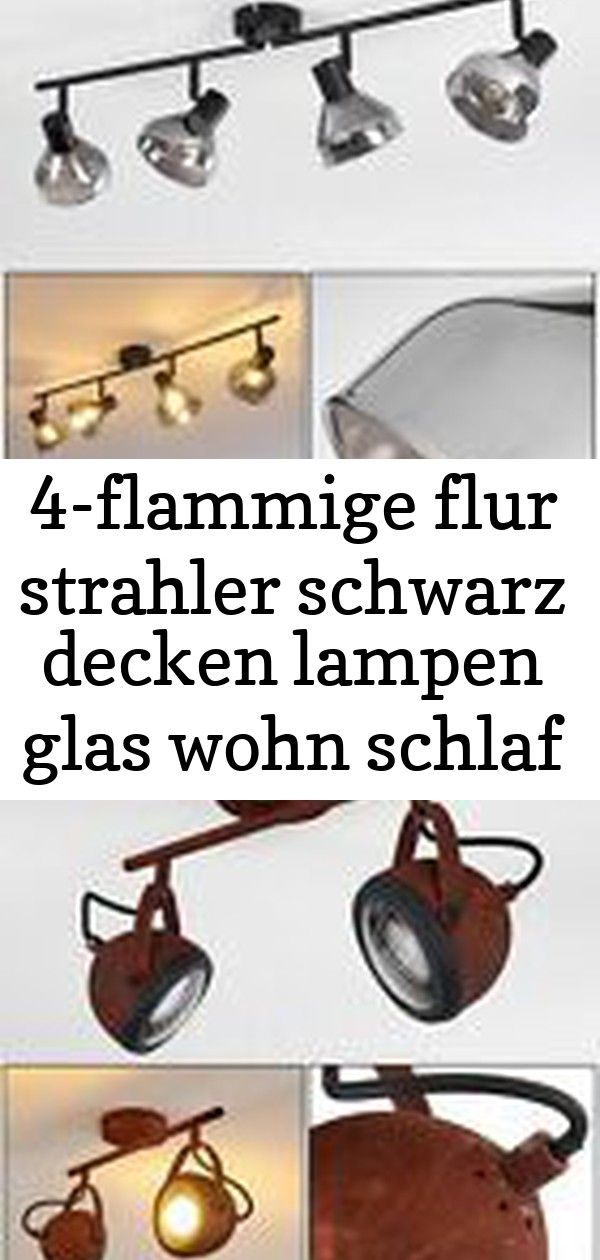 LED Flur Strahler Wohn Schlaf Zimmer Beleuchtung 4-flammig Decken Lampen schwarz LED Flur Strahler Wohn Schlaf Zimmer Beleuchtung 4-flammig Decken Lampen schwarz