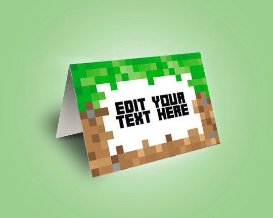 EDITABLE Minecraft Food Tent Cards, Food Labels, Minecraft Party, Instant Download, Printable ...