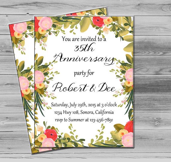 50th Anniversary Invitation Printable By PrintableMotivation Floral 50th Anniversary Invitation Printable By PrintableMotivation Floral