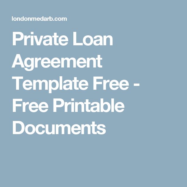 Personal Loan Document Template Printable Sample Personal Loan