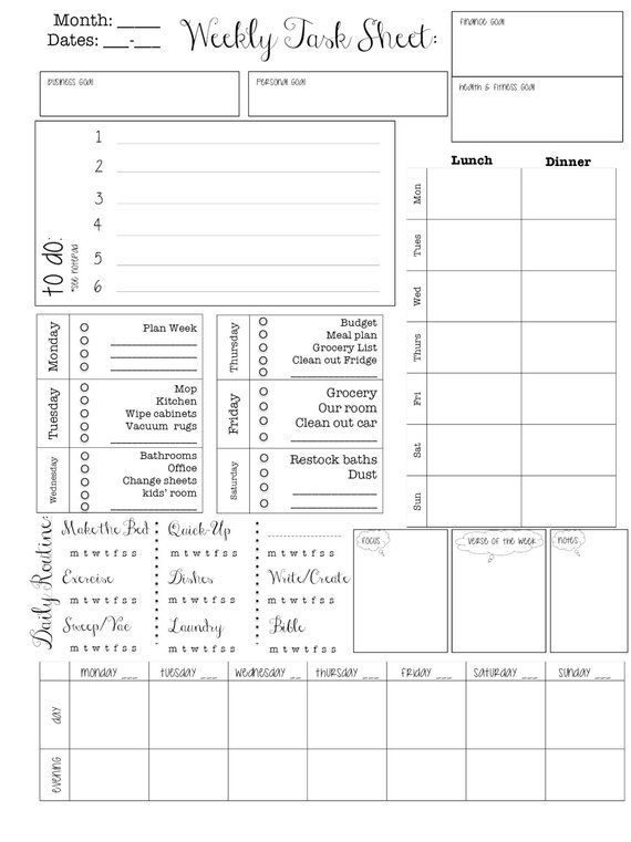printable planner editable planner