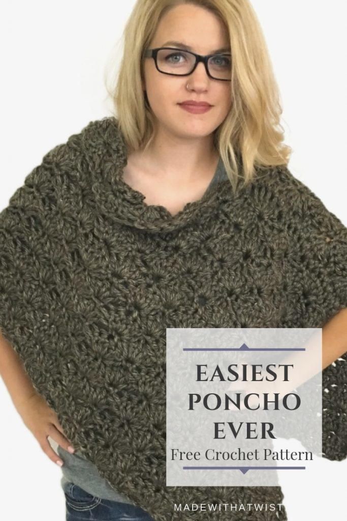 The Fastest, Easiest Crochet Poncho Pattern Ever | Crochet poncho