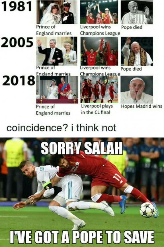 He did it for the Pope...And yay Liverpool lost the CL championship the