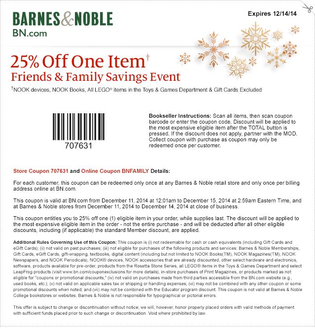 25 Off One Item Friends & Family Savings Event Free printable 25 Off One Item Friends & Family Savings Event Free printable