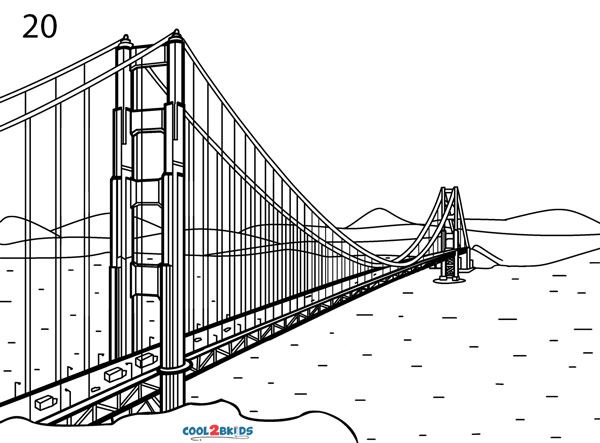Golden Gate Bridge Drawing (Step by Step Pictures) | Cool2bKids ...