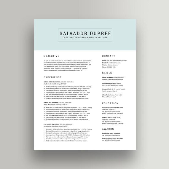 template for a good resume