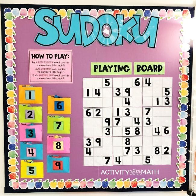 A Bulletin Board That Has Been Decorated With Sudokun And Numbers On inside-bodine-middle-school-s-who-s-who-bulletin-board-school