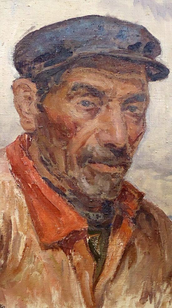 Lionel Floch 1895 1972 Portrait d un marin pêcheur de