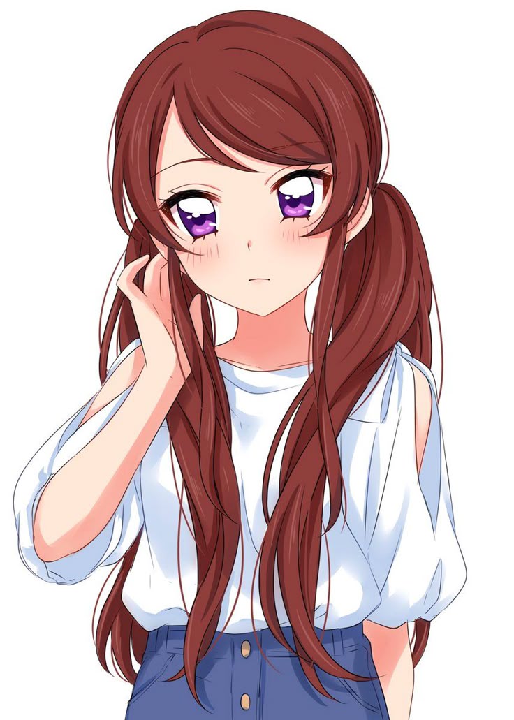 Anime girl with brown hair and bangs