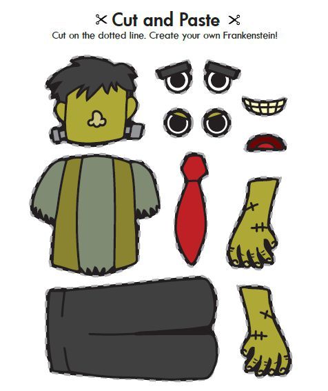 Free Cut And Paste Halloween Worksheets Jack O Lantern Patterns Frankenstein Halloween Worksheets Halloween Preschool Halloween Activities For Kids