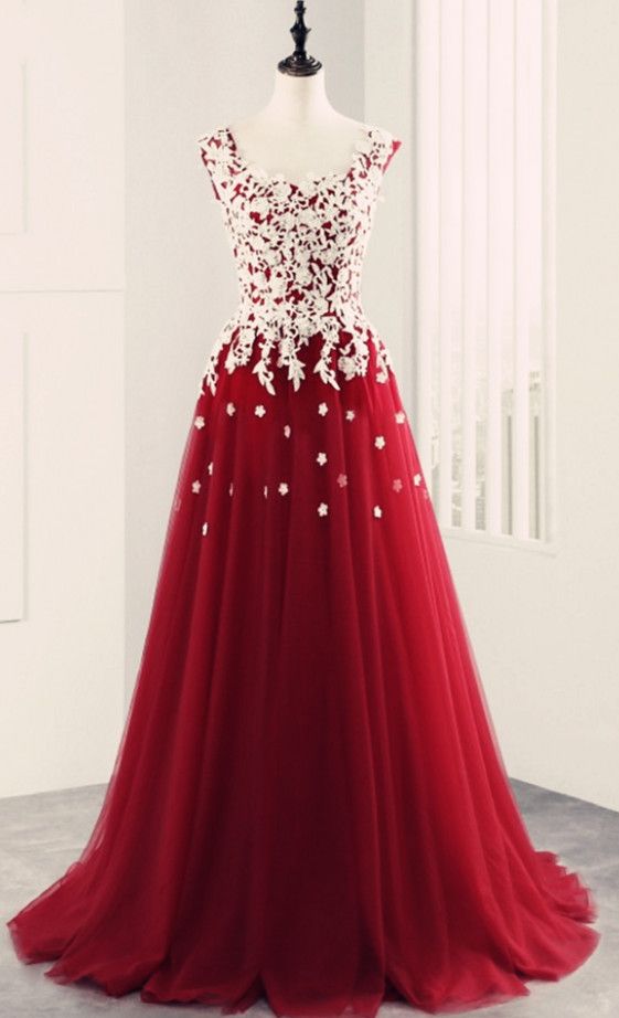 2018 Red Prom Dresses with Straps