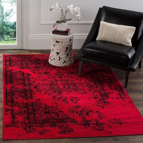 Safavieh Adirondack Collection ADR108F Red and Black Oriental Vintage Medallion Area Rug 4 x 6 ADR108F-4 Safavieh Adirondack Collection ADR108F Red and Black Oriental Vintage Medallion Area Rug 4 x 6 ADR108F-4