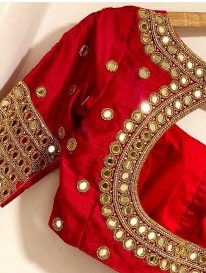 Mirror work blouse store designs with price