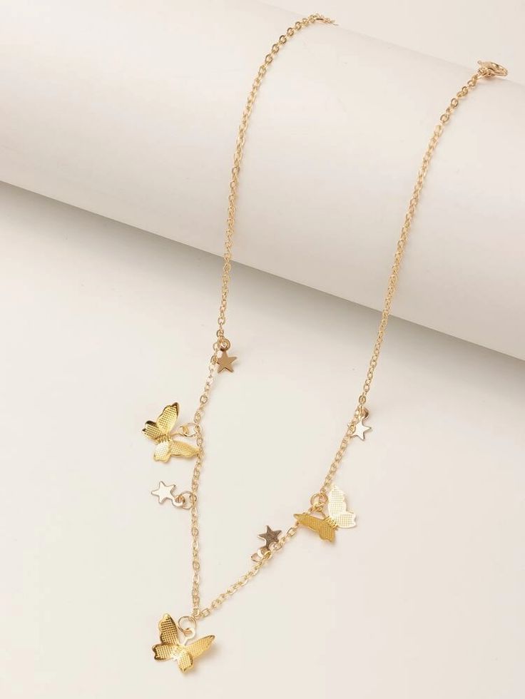 Toddler Girls Butterfly & Star Charm Necklace 1pc | SHEIN ...