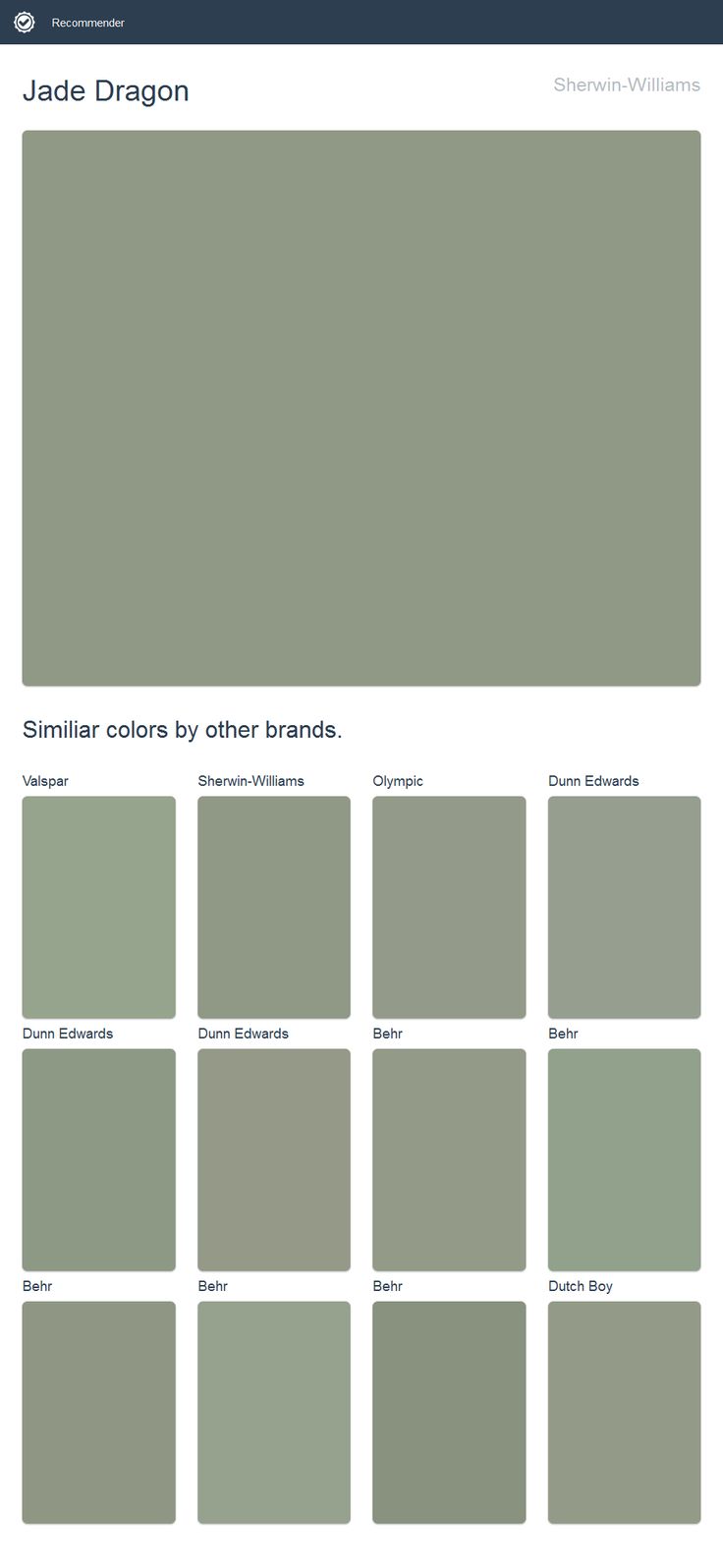 Jade Dragon, SherwinWilliams. Valspar, Dutch boy paint, Paint colors Jade Dragon, SherwinWilliams. Valspar, Dutch boy paint, Paint colors