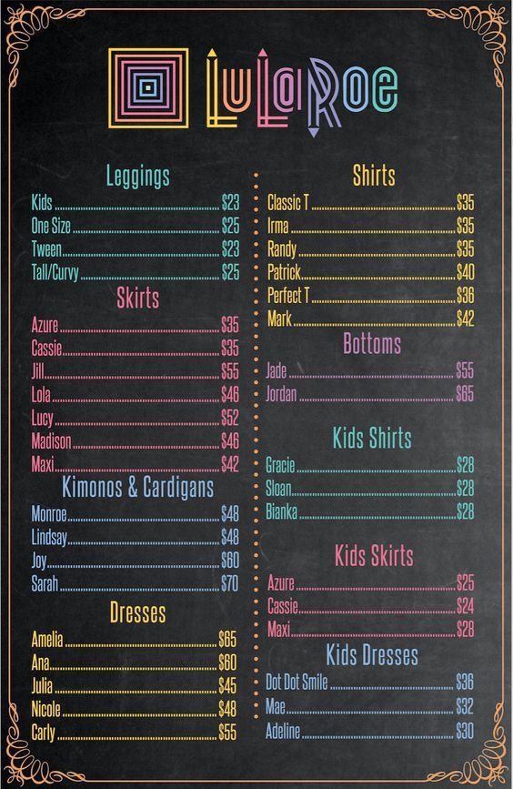 lularoe pricing sheet lularoe prices lularoe prices lularoe size chart