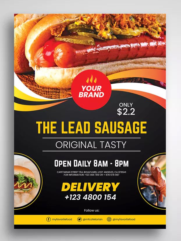 Hot Dog Flyer By Uicreativenet On Food Graphic Design Hot Dogs