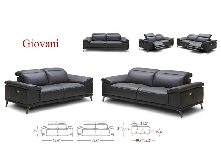 Giovani Modern Power Recliner Sofa By J M Furniture Reclining Power Recliner Sofa By J M Furniture, Modern Italian Leather Reclining Sofa