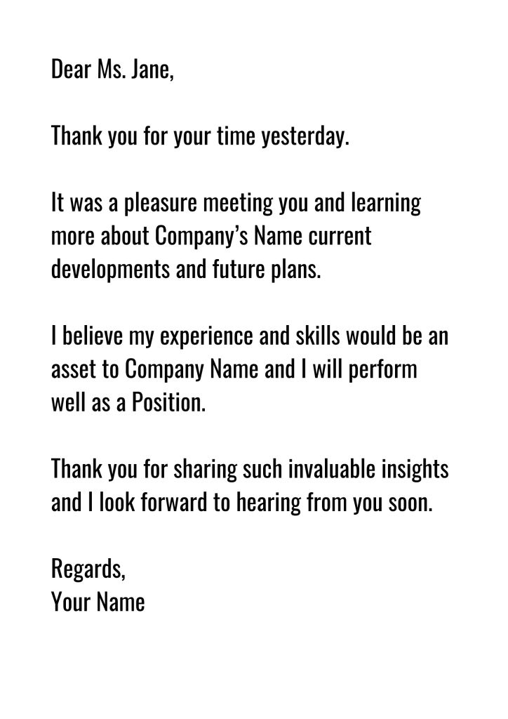 Sample Thank You Email After a Job Interview Job