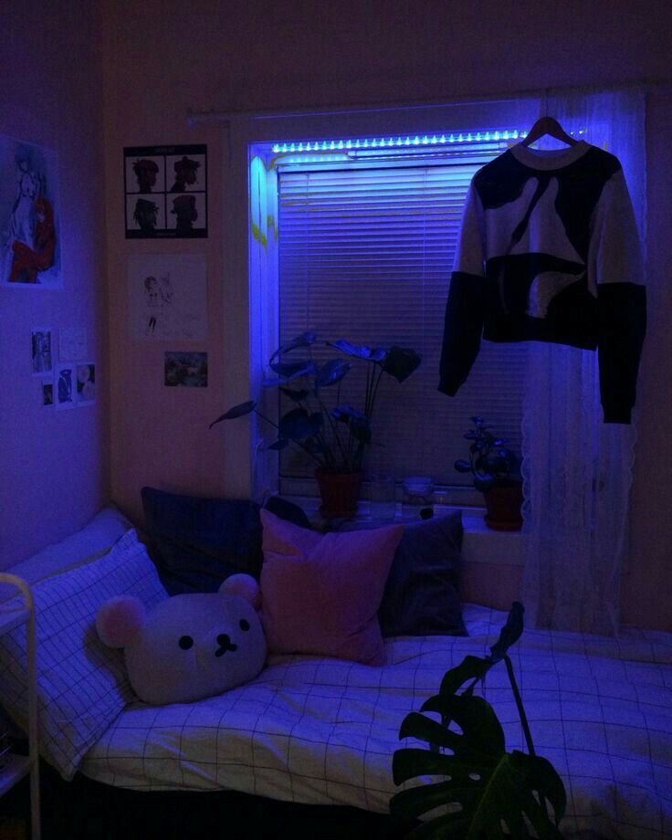 wallpapers Blue Neon Blue Aesthetic Bedroom Ideas pinterest