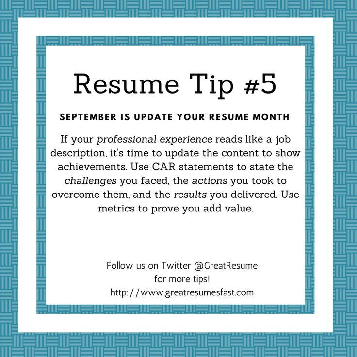 tip for resume
