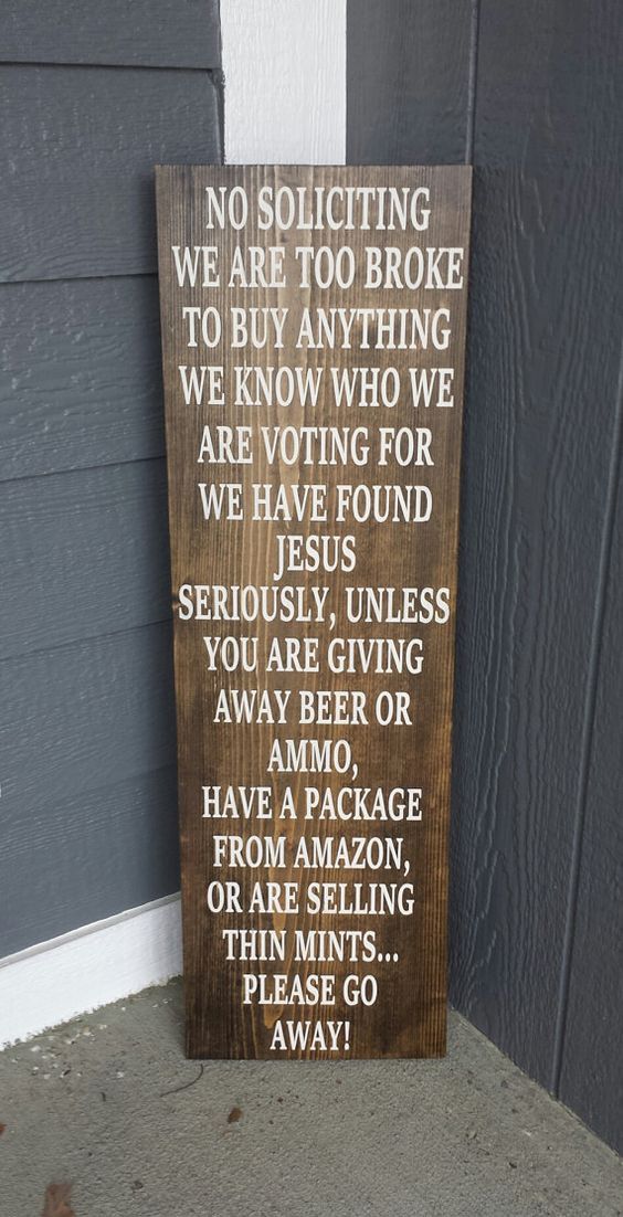 No Soliciting Sign/Funny Front Porch Sign/Rustic No Solicitation/Large No Soliciting Sign/Front Porch Decor/Outdoor Sign/Farmhouse porch