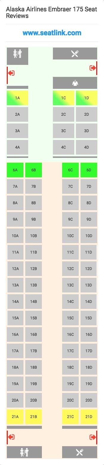 alaska airlines embraer 175 e75 seat map american alaska air seating chart