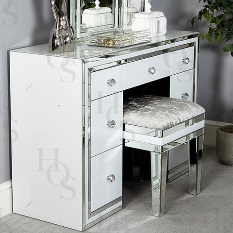 White Seattle 7 Drawer Dressing Table All Things Black N White Seattle 7 Drawer Dressing Table