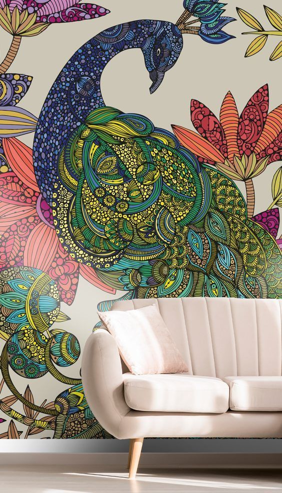 Peacock Puzzle Wall Mural Wallsauce Uk Mural Wallpaper Wall Murals Mural