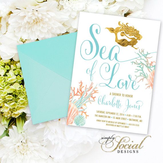 beach bridal shower invitations