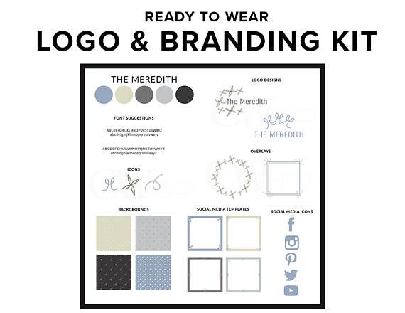 Building a website or starting a blog and need help with brand identity and styling? This premade logo and branding kit is just what you need. Perfect for new bloggers and female entrepreneurs. The Meredith: Inspired by the one and only Meredith Grey. The One of a Kind Branding Kit Version is Grey Chic available here: https://www.etsy.com/uk/listing/510441028/logo-design-branding-kit-one-of-a-kind Upon receipt of payment, you will receive a zip file containing...