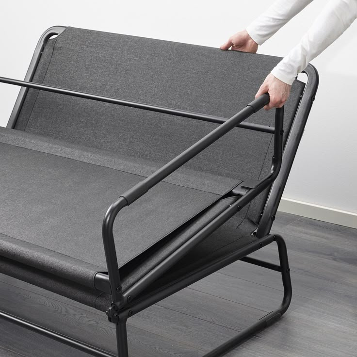HAMMARN Bettsofa, Knisa dunkelgrau/schwarz, 120 cm - IKEA ...