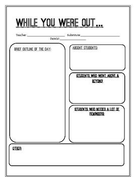 substitute teacher template
