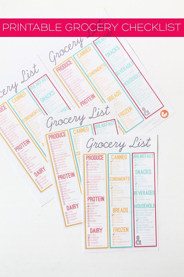 grocery checklist