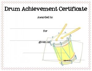music certificate template