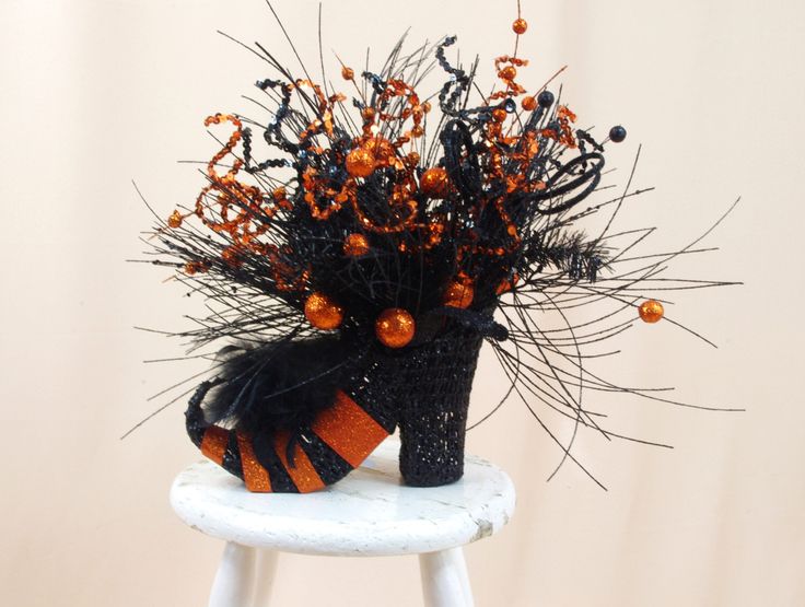witch shoe centerpiece halloween decor halloween centerpiece witch boot floral arrangement wicked - Halloween Centerpieces witch shoe centerpiece halloween decor halloween centerpiece witch boot floral arrangement wicked - Halloween Centerpieces