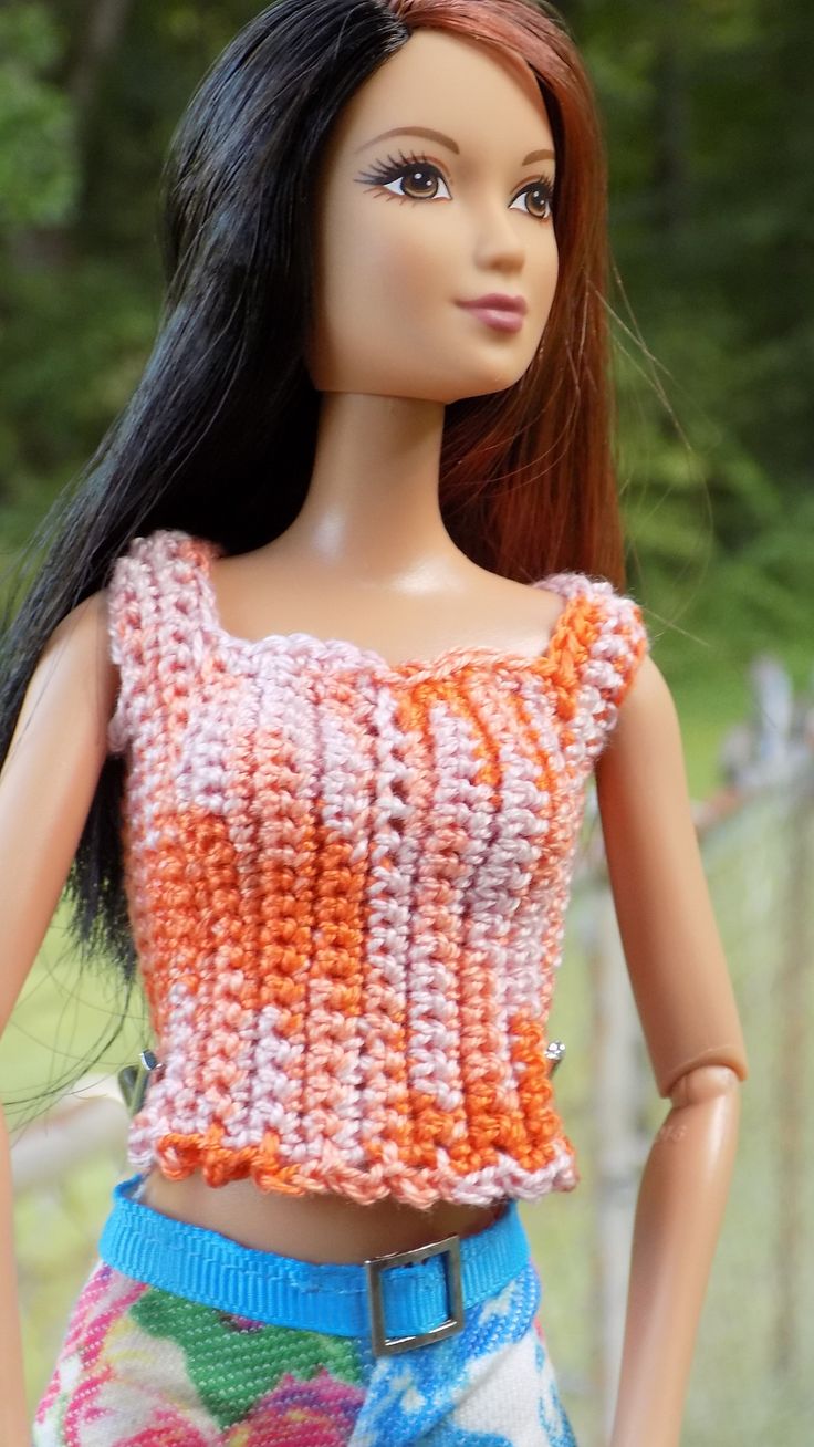 Barbie T-Top | Crochet barbie clothes, Crochet baby dress free pattern