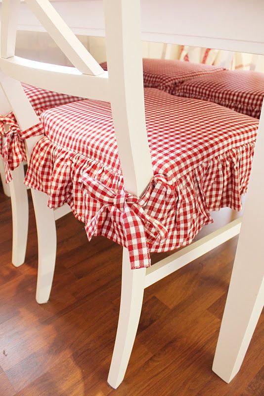 Red Gingham Kitchen Chair Cushions Red Gingham Kitchen Chair Cushions